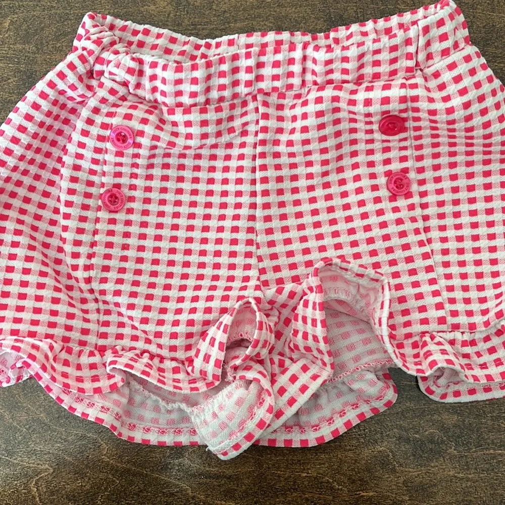 Juicy Couture Girls Pink Gingham Ruffle Shorts - Picture 2 of 5